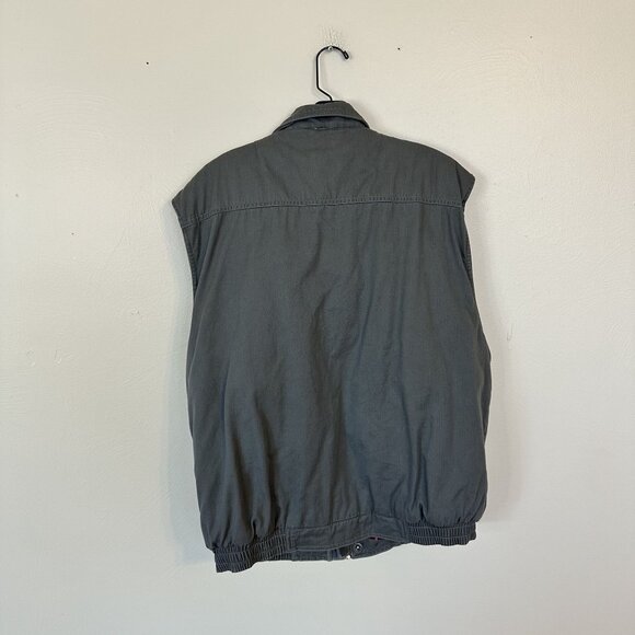 North Bay Rugged Essentials Mens Utility Vest Pockets Plaid Lining Medium Cotton - Picture 5 of 12